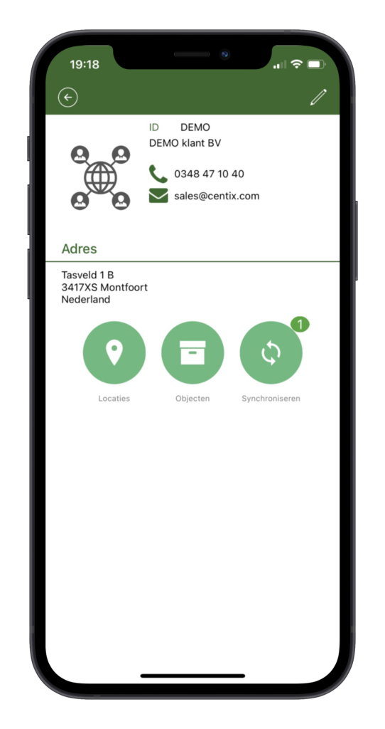 Relatie in Centix Mobile
